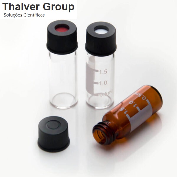Vial HPLC 2mL com Tampa e Septo